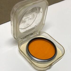 Vintage Leica Orange Camera Lens Filter (w/ Protective Case)